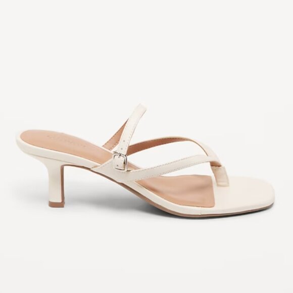 Old Navy Kitten Heel Thong Sandals in Ivory - Picture 2 of 5